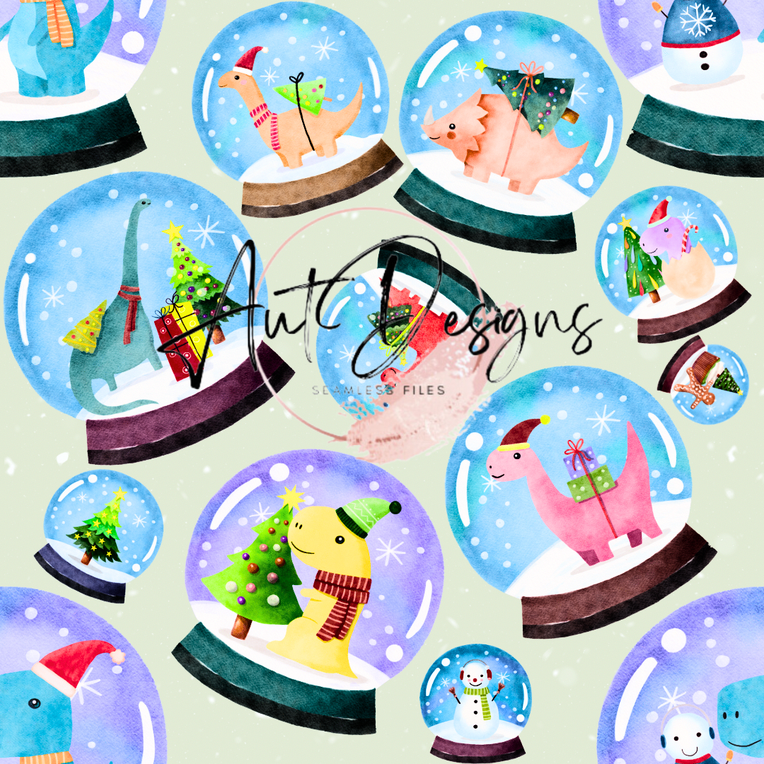 Dino Snow globes Seamless File