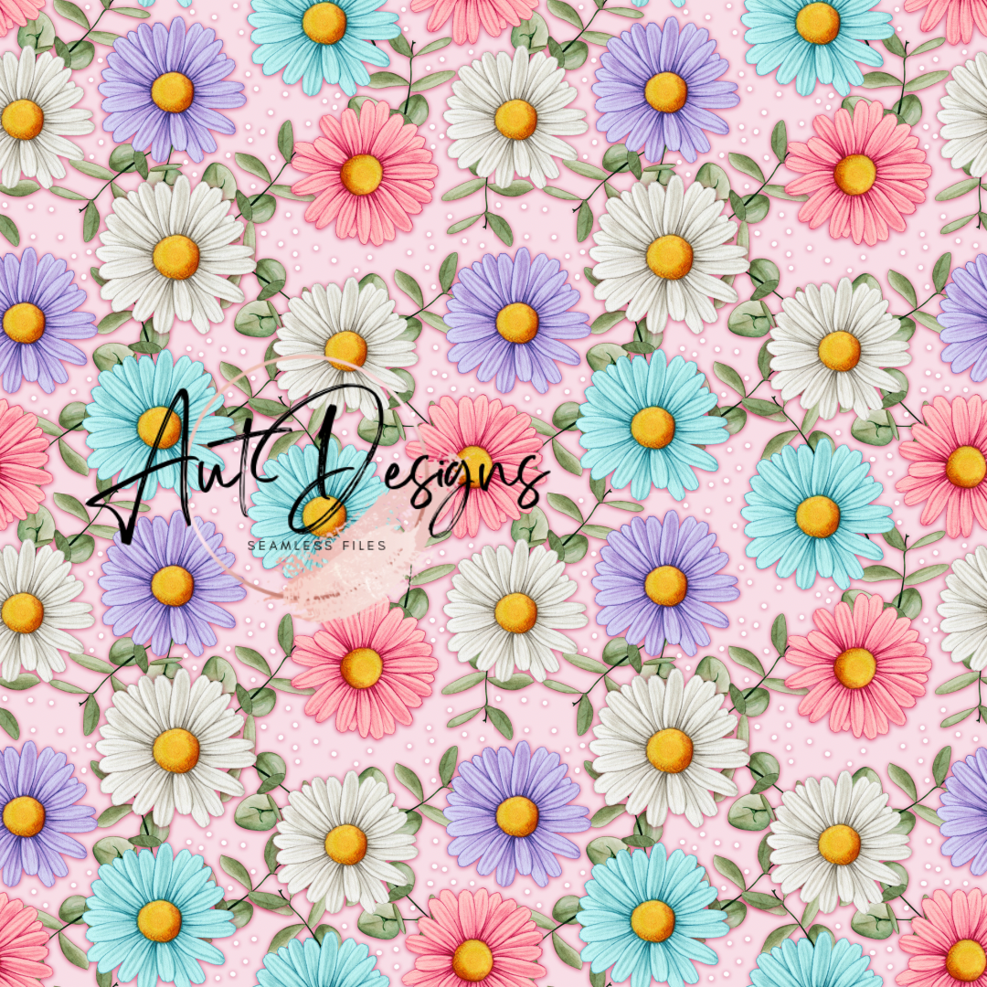 Pastel Daisies Seamless File