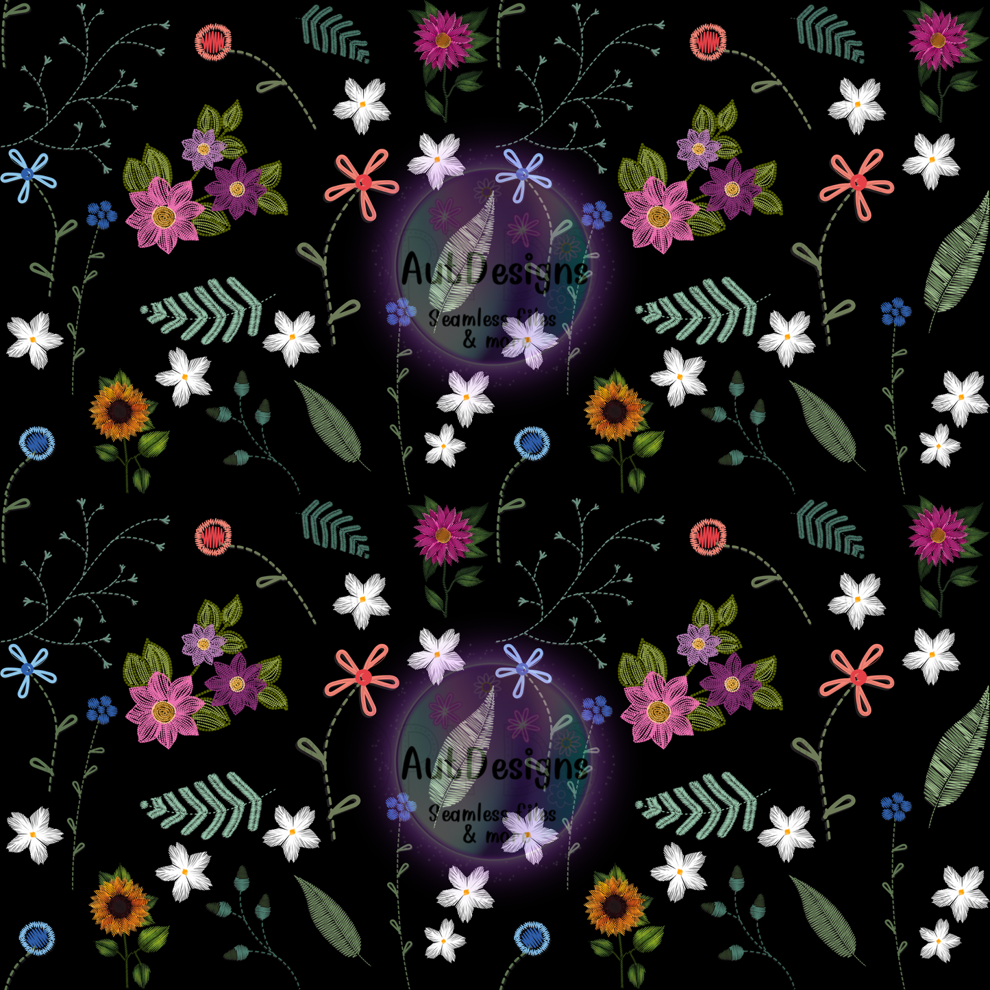 Floral Embroidery Seamless File