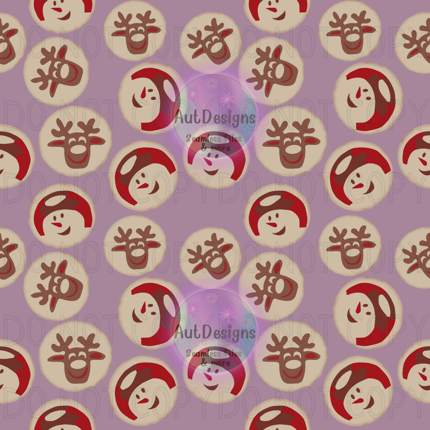 Christmas Cookies Seamless File 3 color Options