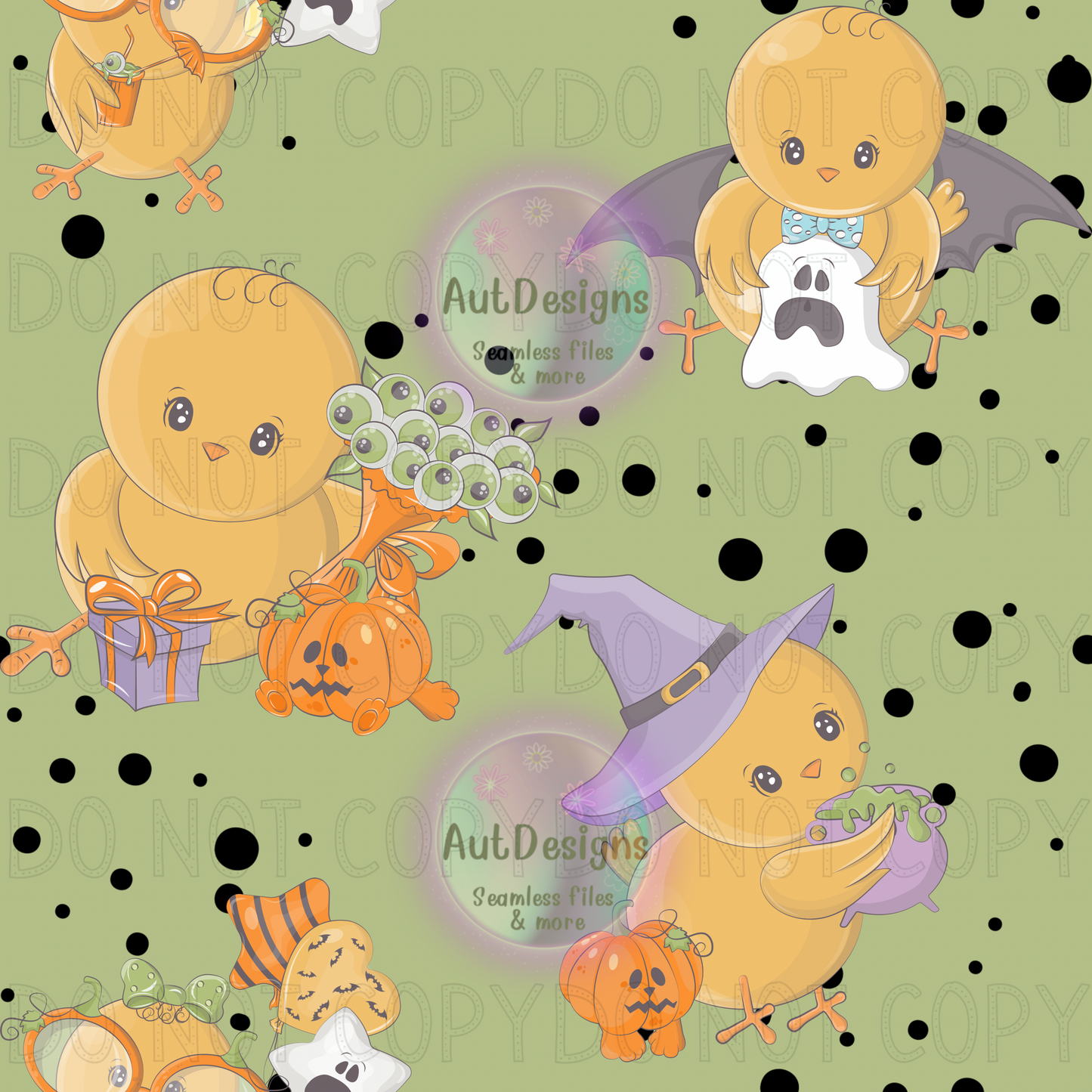 Halloween Chicks Seamless File