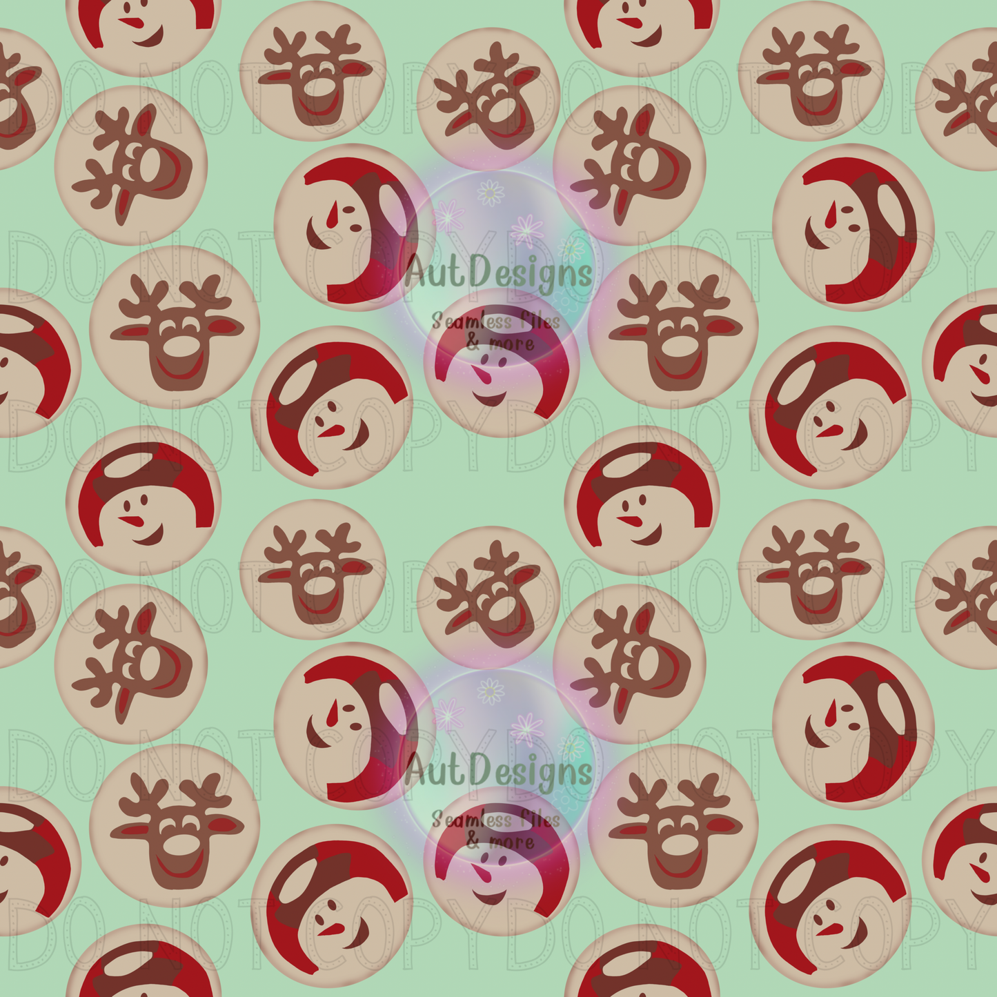 Christmas Cookies Seamless File 3 color Options