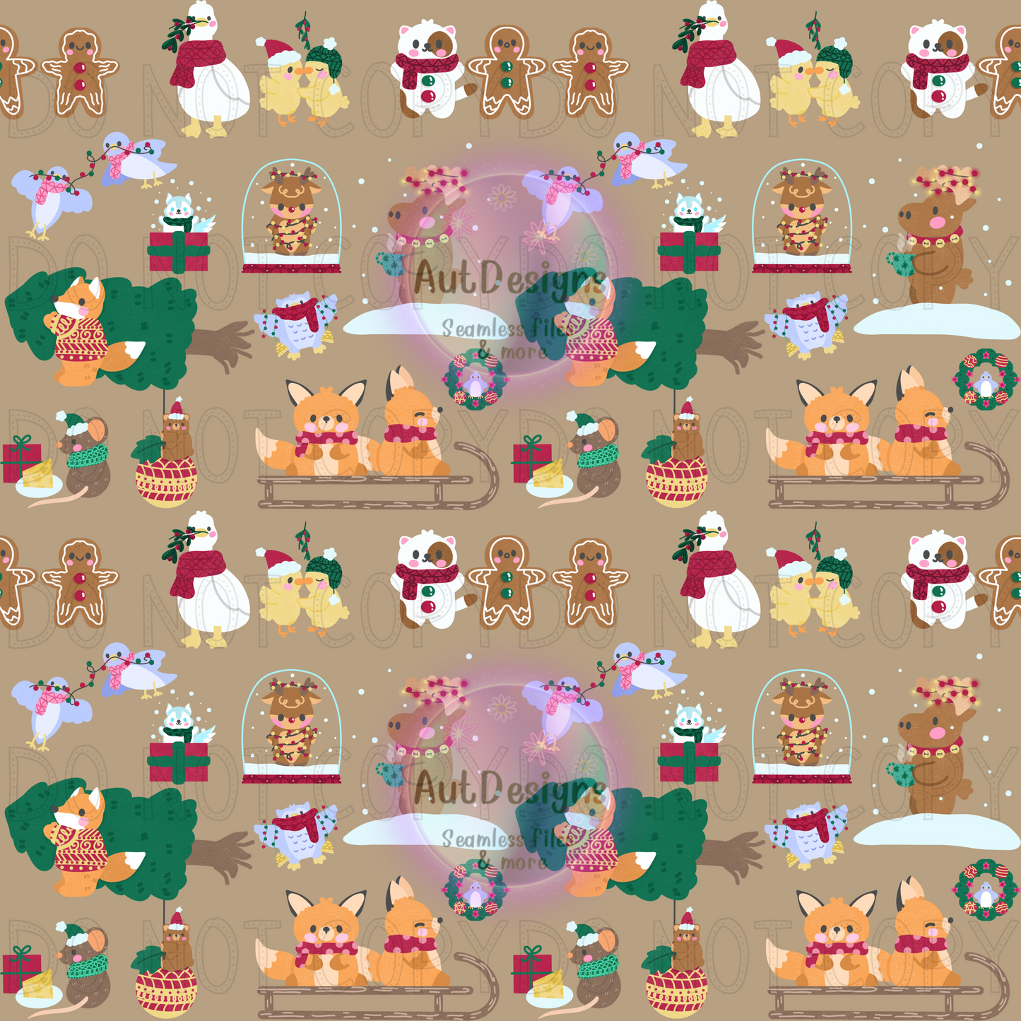 Christmas Animals Seamless File