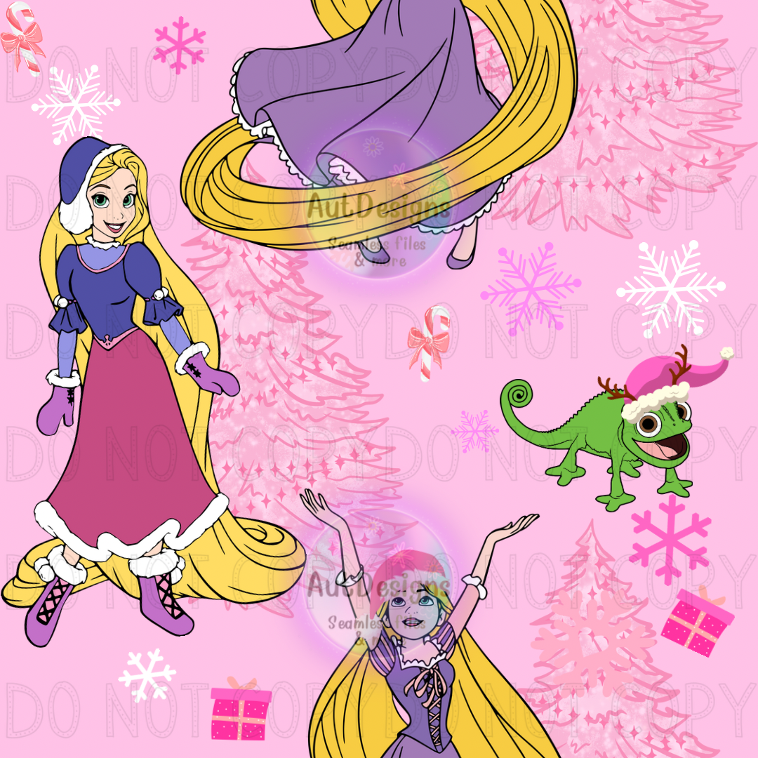 Pink Princess Christmas Seamless File