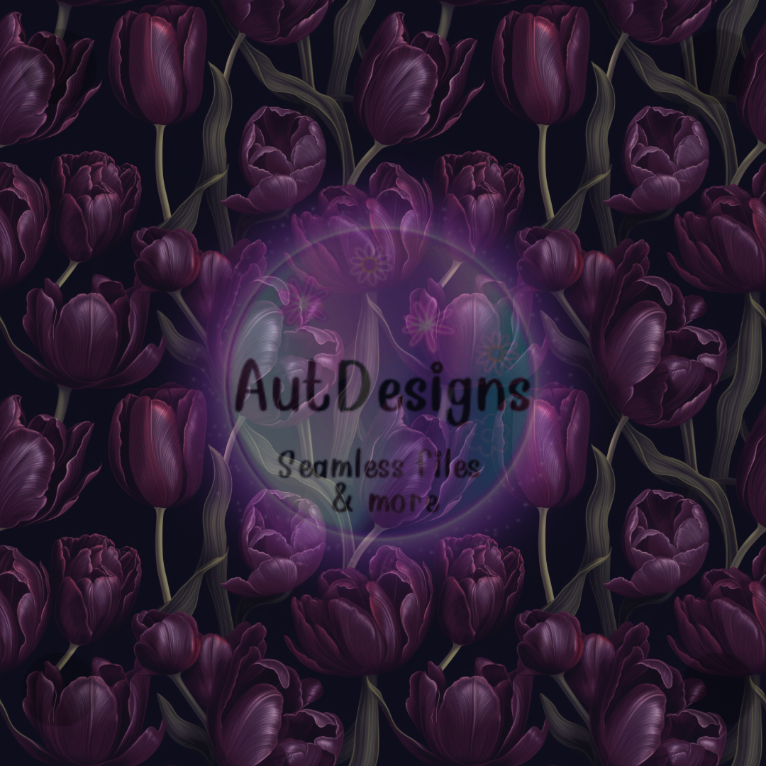 Dark Purple Tulips Seamless File