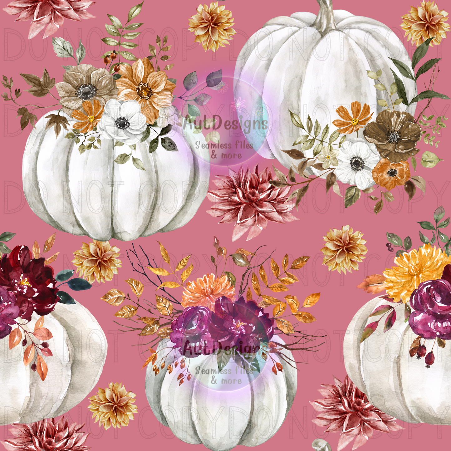 Floral Pumpkins Seamless File