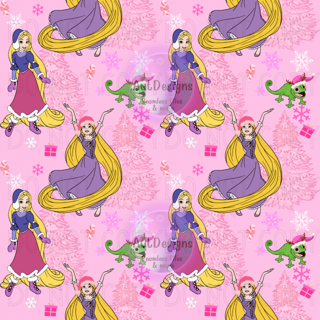 Pink Princess Christmas Seamless File