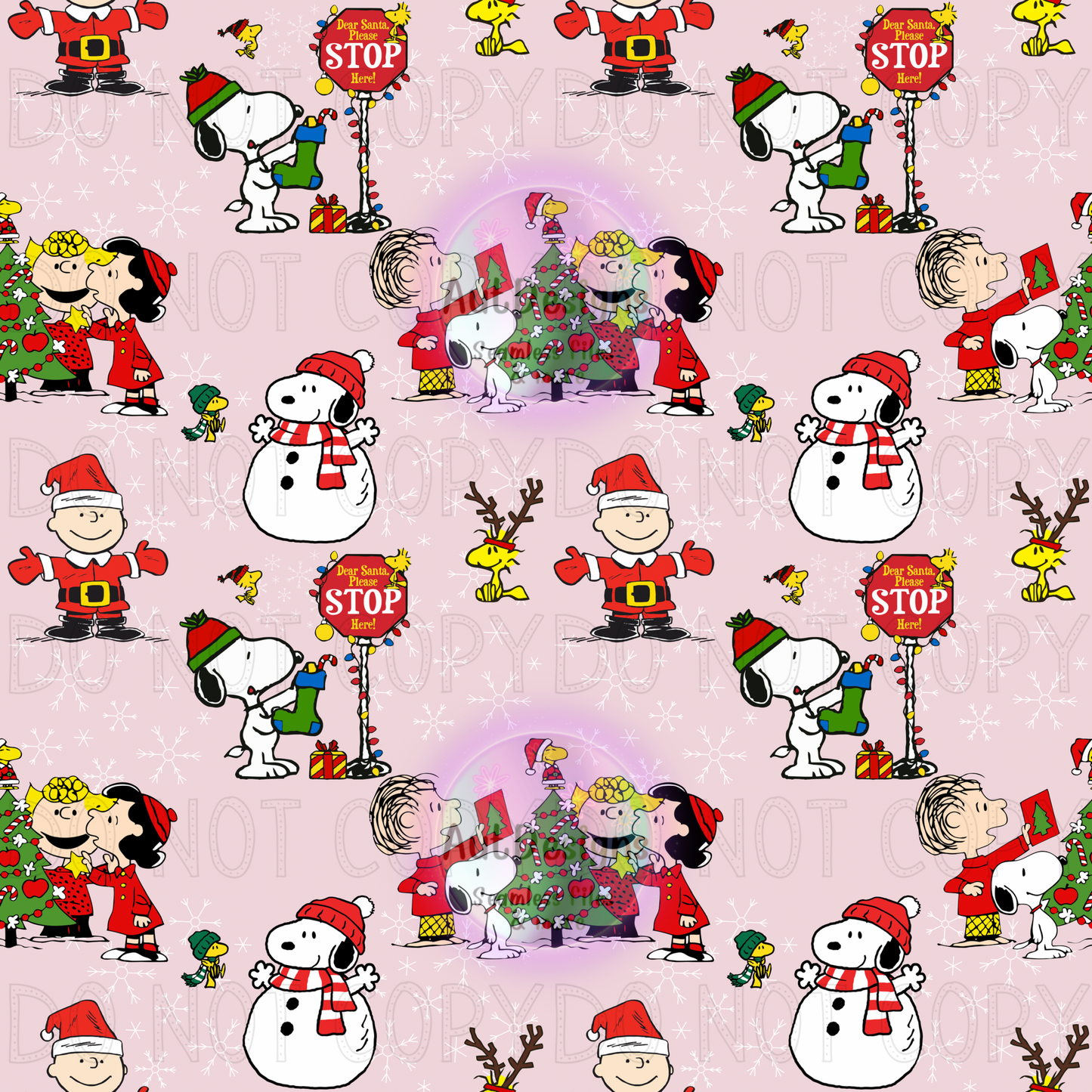 Charlie Friends Christmas Seamless File 3 Color Options