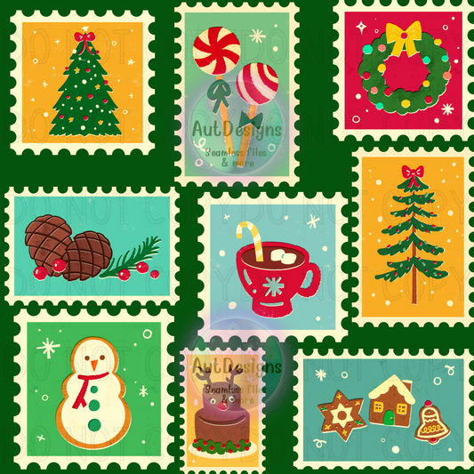 Christmas Stamps Seamless File