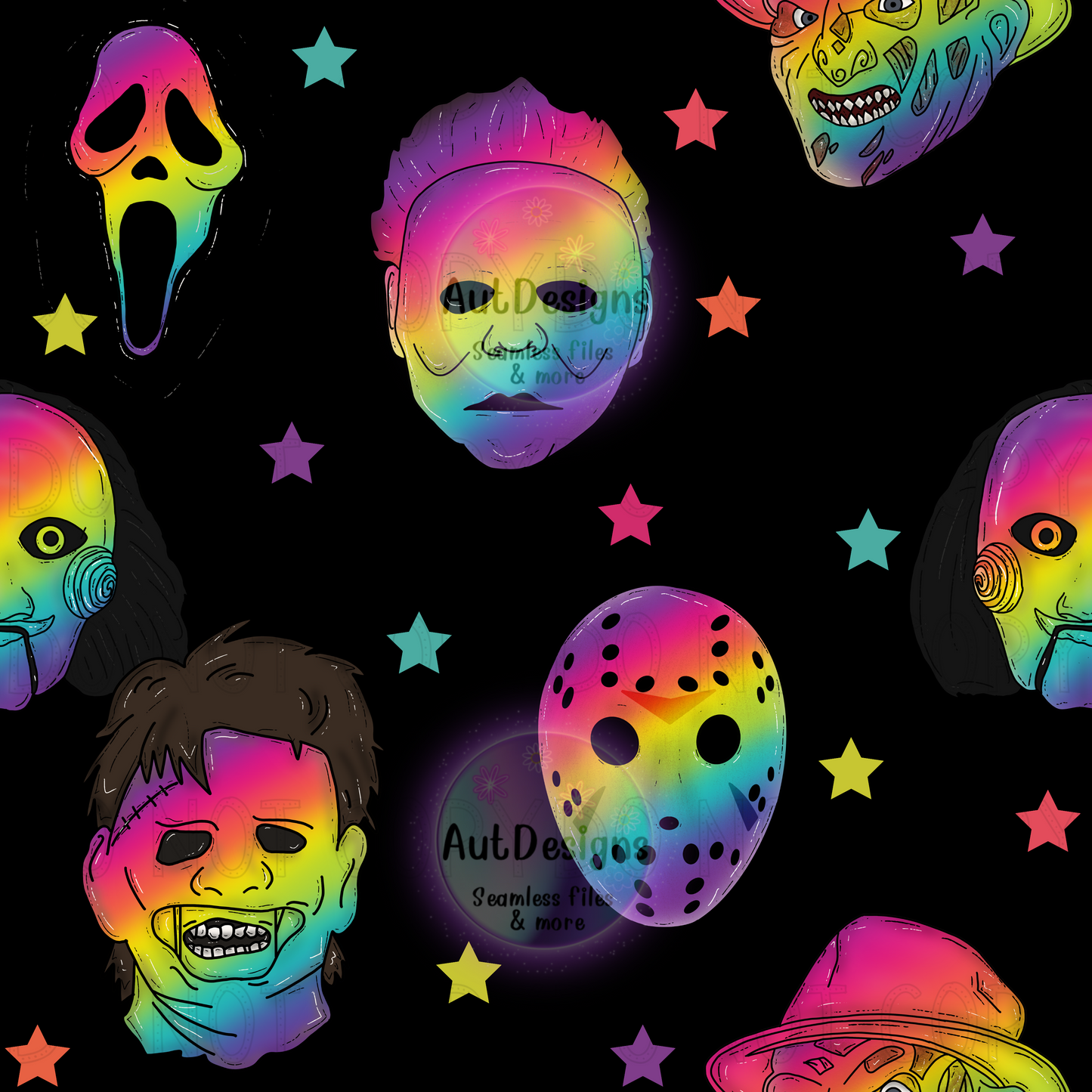 Rainbow Horror Seamless File