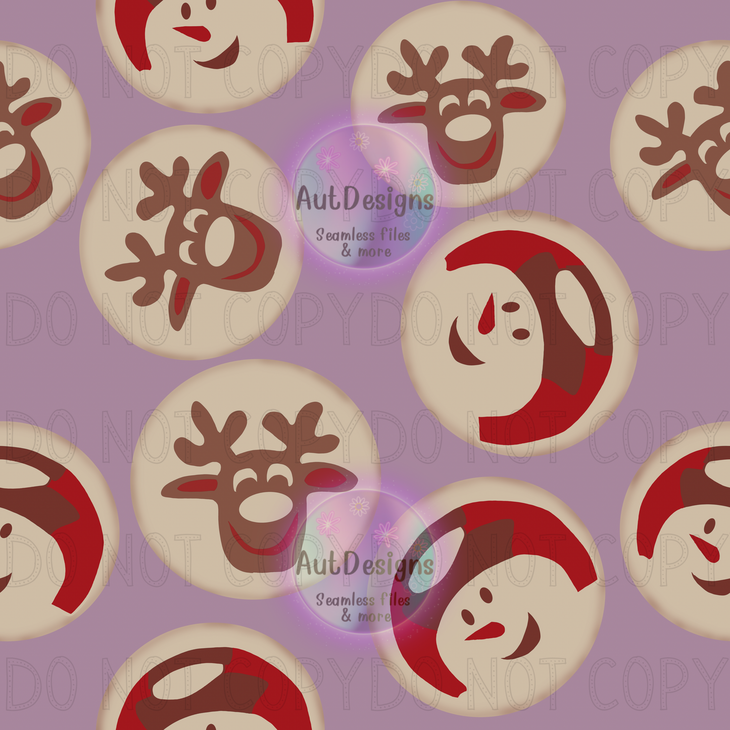 Christmas Cookies Seamless File 3 color Options