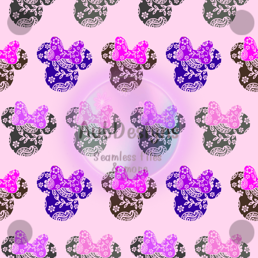 Pink Girly Mouse Seamless File