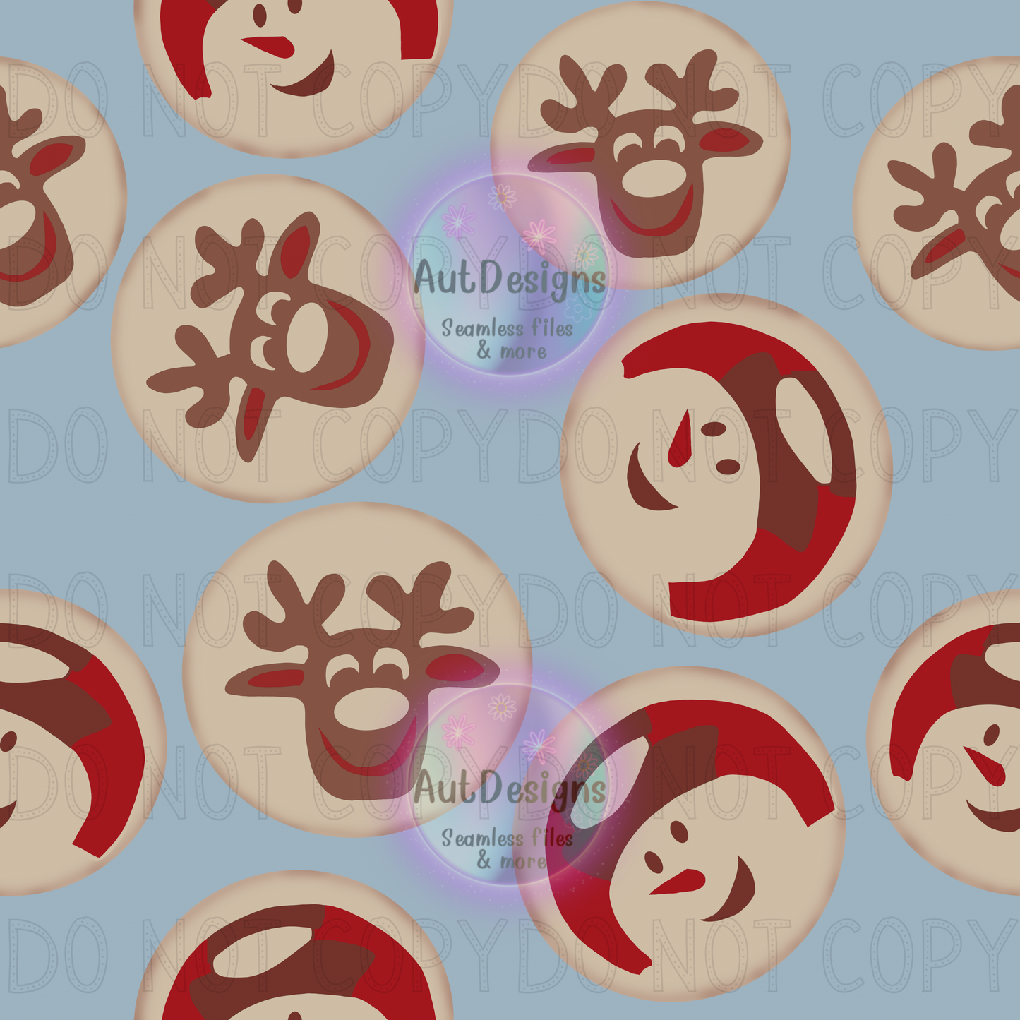 Christmas Cookies Seamless File 3 color Options