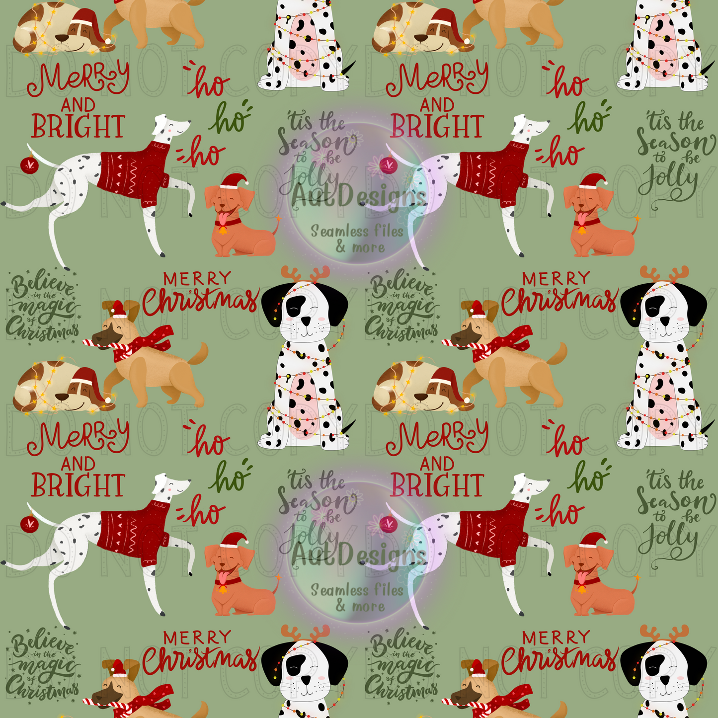 Christmas Dogs Seamless File