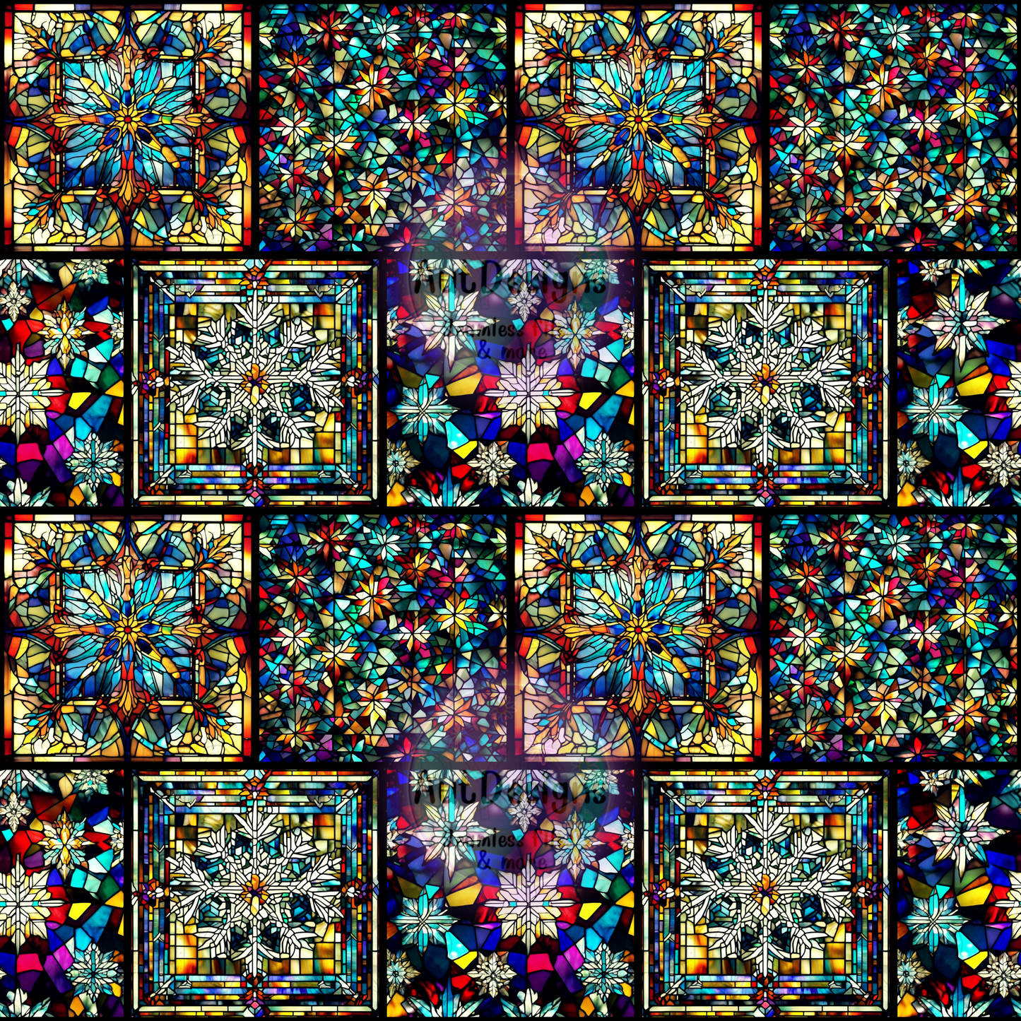 Snowflake Stained Glass Seamless File