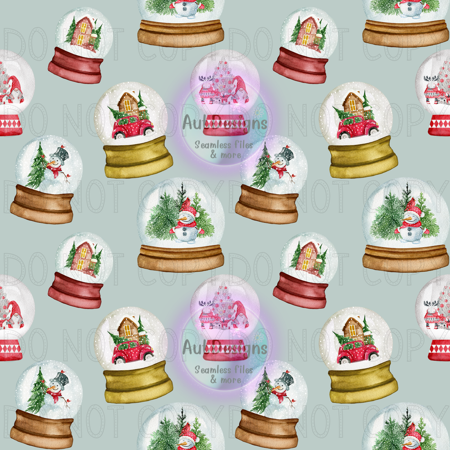 Christmas Snow Globes Seamless File