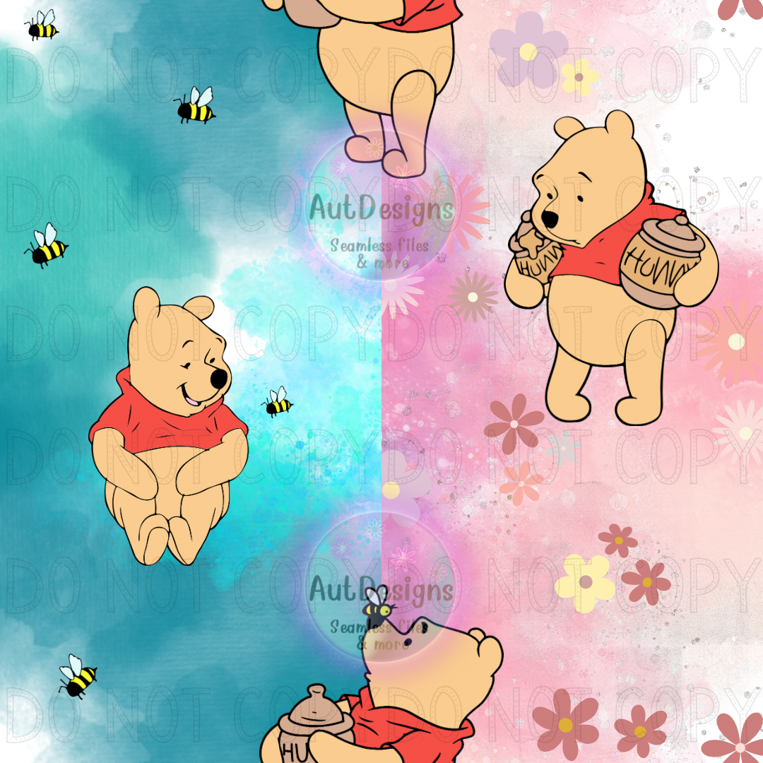 Pooh Seamless File 2 Color Options